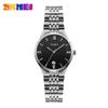 Reloj sencillo para pareja de venta caliente transfronteriza de belleza temporal skmei moda resistente al agua caja de acero Banda de acero reloj de cuarzo delgado
