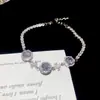 Pulseira redonda de flor de zircônia transfronteiriça europeia e americana, design de nicho, pulseira personalizada, simples e de alta qualidade, joia versátil