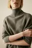 Nuevo Suéter de Lana Estilo Coreano para Mujer, Jersey Holgado Color Caramelo de Cuello Alto, Camiseta Base de Lana Gruesa Tejida Relajada