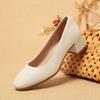Fabricante Entrega Zapatos de Cuero de Aeromoza Suela Suave Punta Redonda Tacón Grueso Zapatos de Trabajo para Mujer Negros Hotel Formal Zapatos para Entrevista Zapatos para Mujer