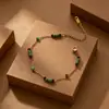 Pulsera de Piedra Natural Personalizada de Verano Europea y Americana Transfronteriza para Mujer, Diseño de Cuentas, Joyería Dulce y Sencilla de Acero de Titanio que No se Desvanece