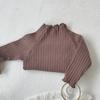 Ropa de Otoño para Bebé estilo coreano ins con Borde de Oreja Cuello Alto Ajustado Camiseta Base Elástica de Manga Larga Elegante para Bebé Nacido en Luna