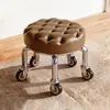 Banco giratório com roda de rolamento silenciosa, banco para manicure e costura, banqueta pequena, banquinho baixo para uso doméstico com rodízios, super capacidade de carga para aprender a andar