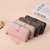 Cartera Larga Simple Transfronteriza para Mujer de Alta Gama 2025 Moda Múltiples Ranuras para Tarjetas Bolso de Mano Cartera con Cremallera de Letras para Mujer