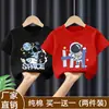 2026 Verano Nuevo Camiseta de Algodón Puro de Manga Corta para Niños Camiseta Básica de Dibujos Animados para Bebé Top Estampado de Moda para Niños
