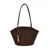 Bolso Nuevo de Gran Capacidad de Moda para Viajes de Verano Casual Bolso de Mano Tejido 2026 Bolso de Hombro Único Tipo Cubo para Mujer