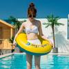 Directo de fábrica anillo de natación inflable amarillo con concha ABC anillo de natación de PVC engrosado anillo de agua para adultos anillo flotante