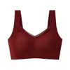 Ropa Interior Sin Costuras Antigravedad Cepillada Otoño Invierno para Mujer, Copas Fijas Sin Aros, Soporte Suave, Espalda Bonita, Realce, Sujetador para Mujer