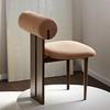 Silla de comedor de madera maciza estilo Sili con tela, silla de ocio sencilla para tocador, lujo ligero, nórdica moderna, silla de maquillaje de comedor de mediados de siglo