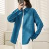 Processamento personalizado camisa de lixa casaco feminino manga longa outono e inverno novo temperamento de通勤 camisa longa solta slim