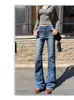 Jeans Rectos Ajustados de Tiro Bajo Estilo Retro Americano para Mujer Otoño e Invierno 2025 Pantalones Sueltos Elásticos de Corte Recto