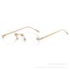 Nuevas gafas de sol europeas y americanas con letra F ovalada sin marco para damas, elegantes gafas de sol con montura pequeña de diamantes y protección UV, venta al por mayor