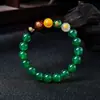 2026 Pulseira de Ágata com Contas da Fortuna dos Cinco Deuses da Riqueza para Homens e Mulheres, Pulseira de Ágata do Ano do Zodíaco dos Cinco Deuses da Riqueza, Jade para Transmissão ao Vivo