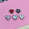 Accesorios de joyería sencillos con forma de corazón de diamantes de cristal y aleación que combinan con todo, accesorios para el cabello DIY, fundas para teléfono móvil, accesorios para zapatos con agujeros