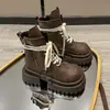 Botas Martin súper populares para mujer, nueva colección otoño/invierno 2026, de moda, elegantes, retro, con tacón grueso para mayor altura y suelas antideslizantes, perfectas para usar en exteriores
