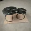 Mesa de Café Minimalista de Lujo Ligero Combinación Redonda Grande y Pequeña Patrón de Mármol Mesa Pequeña Nueva Redonda de Hierro con Almacenamiento Mesa de Café para Suegra