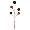 Bola de terciopelo brillante simulada de 5 bolas con rama para decoraciones del Festival de Primavera y Navidad, Decoración del hogar con bola de terciopelo, Accesorios transfronterizos