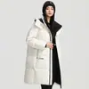 Chaqueta de plumón de longitud media para pareja, transfronteriza, para hombre y mujer, cálida, engrosada, de moda en invierno, abrigo de plumón al 90%