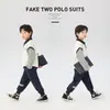 Ropa de Primavera y Otoño para Niños Traje Infantil Estilo Academia 2026 Primavera Nuevo Estilo Traje Polo para Niños Atuendo Elegante para Niños