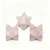 Fabricante Personalizado Quartzo Rosa Natural Aventurina Verde Cubo Merkaba Satélite Pedra Olho de Tigre Ornamentos Pedra Crua