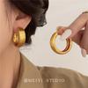 Pendientes de Aro de Metal Retro de Gama Alta Trefilados Pendientes de Lujo Sencillos AliExpress Comercio Exterior Nuevos Pendientes de Moda Versátiles