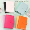 Cross-border em estoque a6 pasta criativa caderno com zíper bolsa macaron couro PU folhas soltas papel kraft em branco