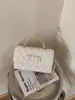 Bolso de Moda Nuevo 2026, Bolso Cruzado Estilo Chanel, Bolso de Hombro Blanco, Gama Alta, Elegante, de Nicho, Bolso Versátil
