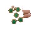 Suministro de transmisión en vivo anillo de calcedonia verde emperador natural apertura oro fluorescente chapado incrustado ágata rosa cuentas de jade gema