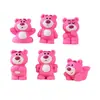 Urso Morango Cor Sólida Criativo Resina Fofo Pequenos Enfeites DIY Acessórios de Caixa Surpresa Artesanato Estéreo de Carro Pequenas Bonecas