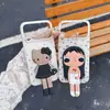 Funda de Silicona con Soporte Tridimensional de Lunares Florales Adecuada para iPhone 17 Pro Max, Apple 16/15 Pro Anti-Caídas