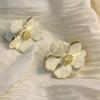 Brincos transfronteiriços novos de flor, cristal e laço, brincos de temperamento suave de alto senso, brincos bonitos e requintados para atacado