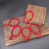 Pulsera de Arenisca Roja con Bajo Contenido, Pulsera de Loto, Pixiu y Calabaza para la Buena Suerte, Venta al por Mayor y Dropshipping