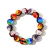 Pulseira de Vidro Colecionável Luminosa Dupla Face com Folha de Prata Degradê Azul Tempestade da Namíbia Acessórios de Pulseira Iridescente Venda por Atacado