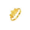 Juego de Anillos de Boda Flor de Durazno Dorado Zhoujia Mismo Estilo Serie de Bodas Collar Pulsera Anillo Flor de Durazno Juego de Tres Piezas