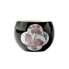 Taza de Cerámica Negra Estilo Dinastías Tang y Song con Flores de Lirio Pintadas a Mano, Tamaño Grande, Adecuada para Uso Doméstico, Taza de Degustación de Té, Juego de Té Kung Fu