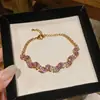 Pulsera Geométricas Redondas Ovaladas Retorcidas de Circonita de Lujo Ligero Estilo Retro Francés Pulsera de Gama Alta Joyería de Mano Personalizada Exquisita