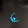 Colgante Luminoso de Luna Espiral Hueca Transfronterizo Europeo y Americano, Collar de Cuentas Luminosas Torbellino, Accesorios para Fiesta de Halloween, Lujo Ligero