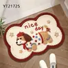 Tapete de Chão Estilo Lã 5D Fofo de Desenho Animado Tapete de Pé Absorvente de Água para Entrada de Banheiro Tapete de Porta de Entrada