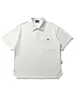 Camisa Polo Retro de Manga Curta com Lapela de Bolso Estilo Japonês Nanxia para Homens, Top Versátil Casual Fresco e Solto para Casais