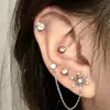 Pendientes de Cadena para Doble Perforación en la Oreja Cadena para Hélice Auricular Pendientes para Mujer Dulces Frescos y2k Spice Girls Colorido Color Hombres Pendientes de Estrella 2025 Nuevos Pendientes