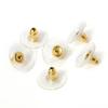 100 PCs Transparente Plástico Silicone Ear Plug Brincos Pérola Brincos Back Plug DIY UFO Brincos de Ouro Acessórios