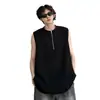 Chaleco con Media Cremallera Cleanfit para Hombre, Diseño de Verano, Estilo High Street Americano, Camiseta sin Mangas, Camiseta Deportiva