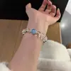 Pulsera de cristal blanco de moda, pulsera de aguamarina, regalo para cumpleaños de novia o pareja, piedra de purificación, pulsera para atraer la fortuna, venta al por mayor