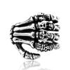 Acero Guerrero Polilla Animal Serpiente Acero Titanio Anillo Vintage Acero Inoxidable Araña Joyería Manos Huesos Nórdico