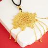 Nuevo collar de oro de estilo chino, joyería para mujer, cadena de suéter de nicho, sin decoloración, cadena de oro de imitación que combina con todo, accesorios colgantes