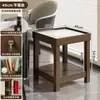 Estante para tazas de mesa de Mahjong, cenicero, mesa de té especial para salas de té y salas de ajedrez y cartas, estante de almacenamiento de doble capa, mesita auxiliar pequeña de madera maciza