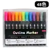 Fornecimento Exclusivo da Amazon Transfronteiriço de Canetas de Contorno Dupla Linha, Canetas com Glitter, Canetas para Journaling DIY, Marcadores para Cartões de Natal, Marcadores de Texto