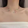 Colar de Miçangas Coloridas Dopamina de Verão Moda Feminina Brincos Doces Estilosos Corrente de Clavícula Simples de Nicho de Alta Qualidade