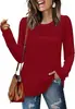 Em Estoque 2025 Roupas Femininas Transfronteiriças Europeias e Americanas Amazon Outono e Inverno Nova Camiseta Casual Listrada de Manga Longa com Gola Redonda e Pregas