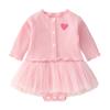 Ropa para Bebé, Cárdigan de Manga Larga para Bebé, Vestido que Cubre el Trasero, Ropa para Niños, Falda, Conjunto de Dos Piezas, Estilos Multicolor para Primavera, Verano y Otoño